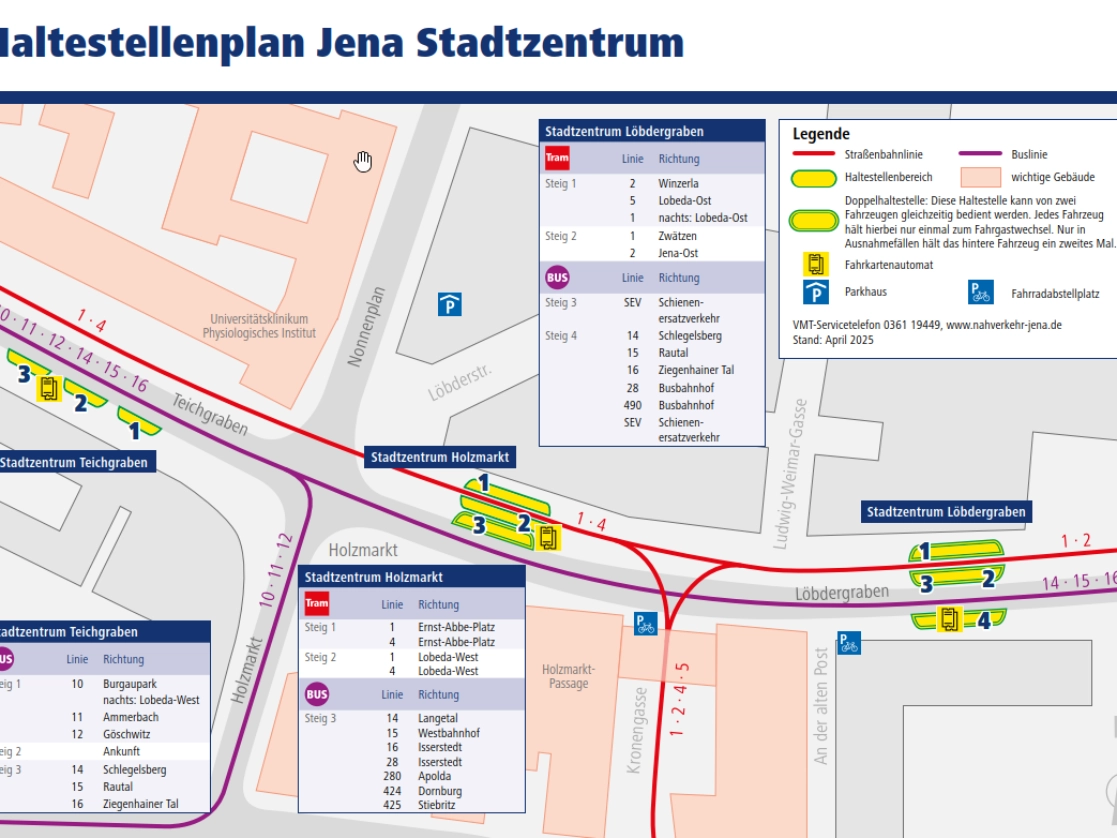 Haltestellenumgebungsplan Stadtzentrum Vorschau