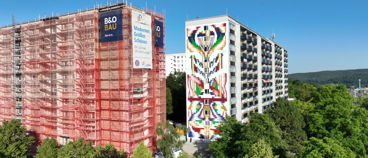 Fassadenkunst am Salvador-Allende-Platz, Künstler: Vincent  de Boer 