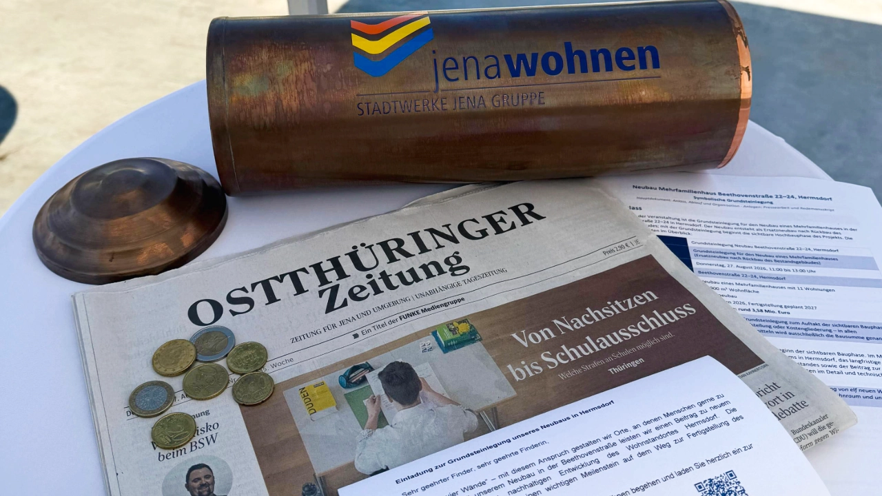 Zeitkapsel der Grundsteinlegung in Hermsdorf