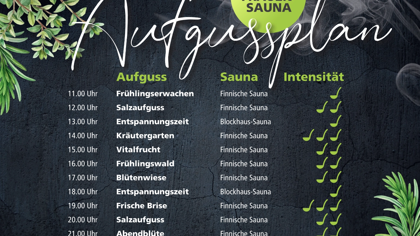 Aufgussplan für die Frühlingszeit