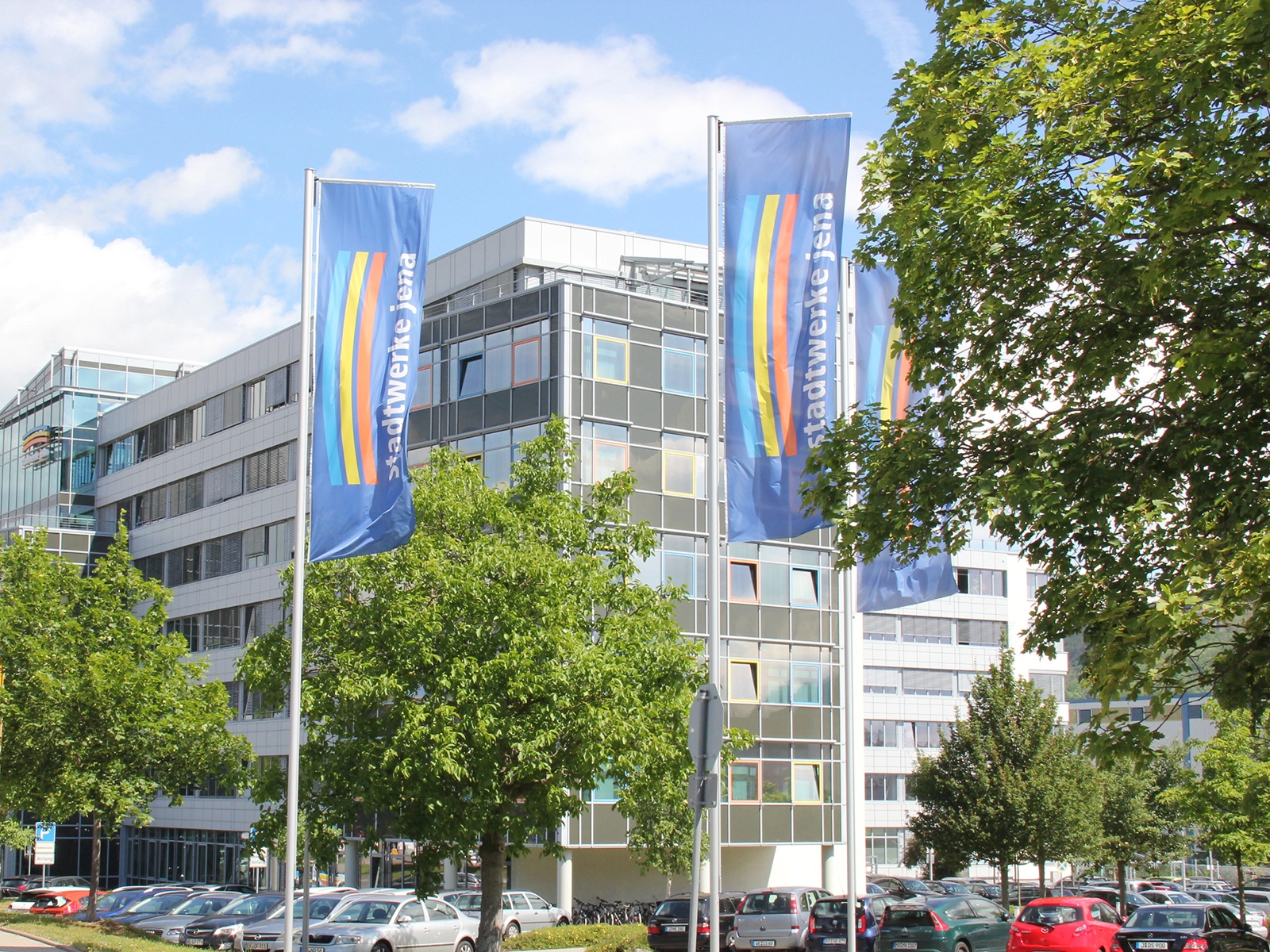 Stadtwerke Haus in der Rudolstädter Straße in Jena