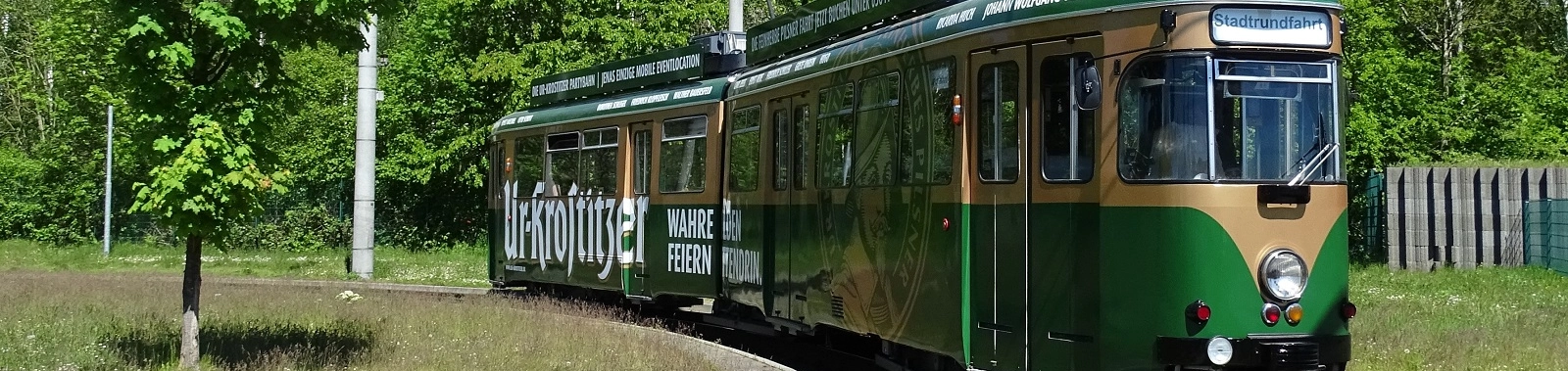 Die Ur-Krostitzer Partybahn auf dem Betriebshof Burgau.