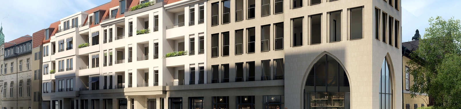 Blick aus der Saalstraße auf das Neue Saaltor in Jena