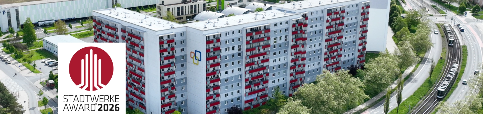 Luftaufnahme des Smartes Quartiers in Jena - Lobeda. Foto: Gunnar Poschmann
