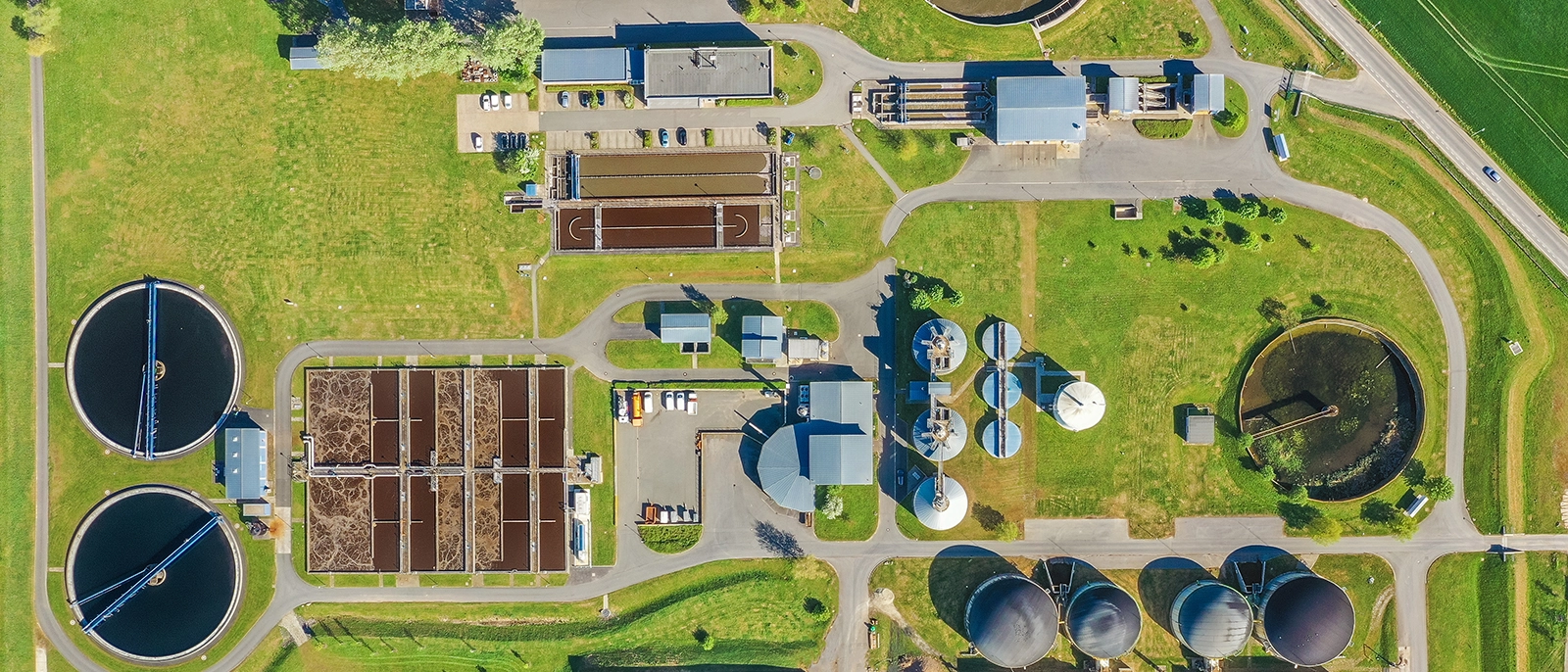 Die Zentrale Kläranlage in Jena-Zwätzen aus der Vogelperspektive