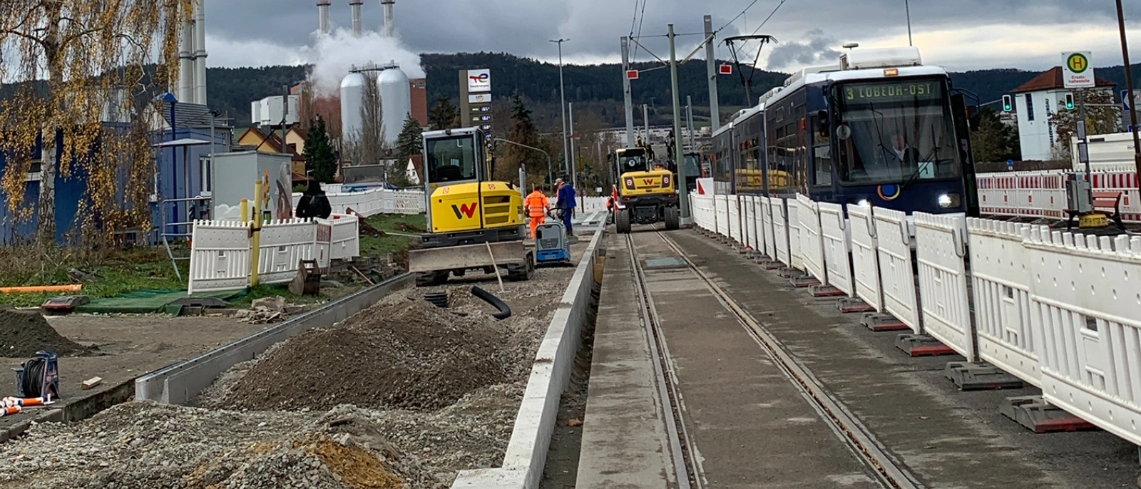 Gleisbau am Burgaupark: Vorzeitiges Bauende in Sicht