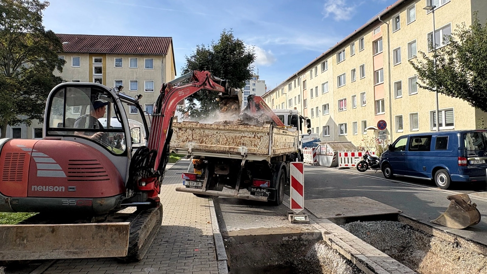 Reparaturarbeiten in Jena-Nord