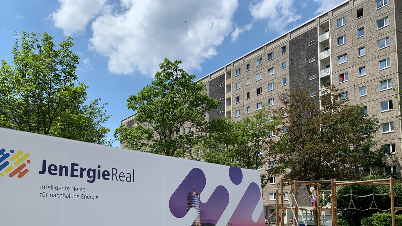 Am Salvador-Allende-Platz in Jena Lobeda-Ost ensteht ein Modellquartier für das Reallabor der Energiewende JenErgieReal