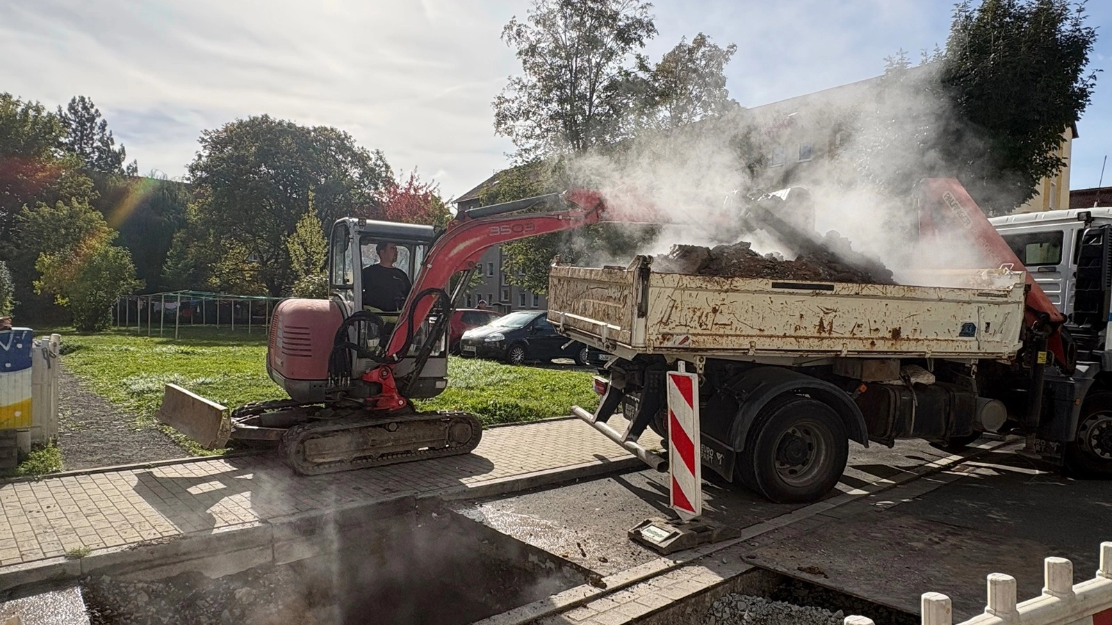 Reparaturarbeiten in Jena-Nord