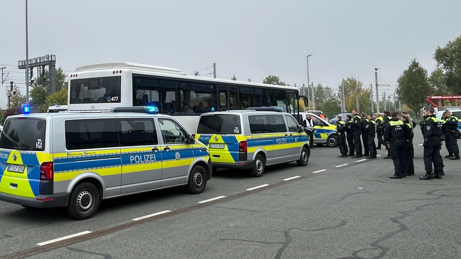 Polizeieinsatz auf dem Betriebshof des Jenaer Nahverkehrs?