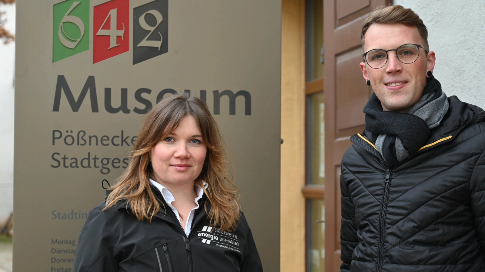 Franziska Spitzweg und Robert Radicke vor dem Museum642 in Pößneck