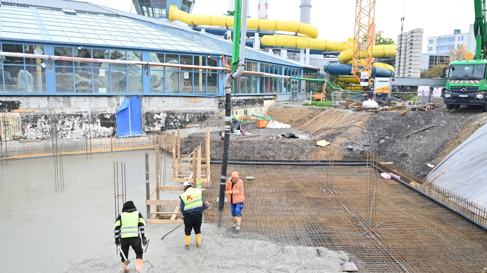 Fundament gießen für den erweiterten Technikkeller 