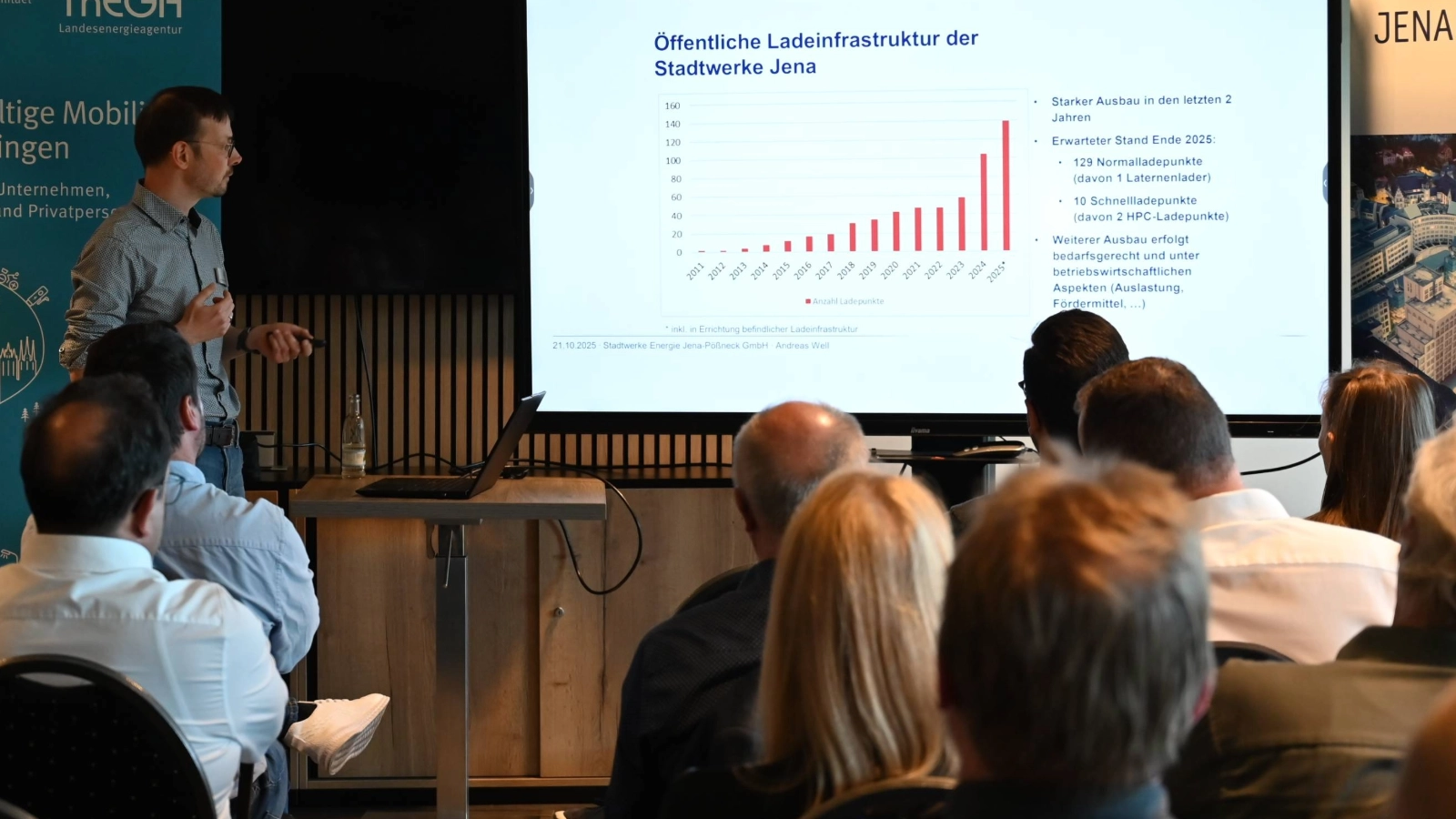 Elektromobilitäts-Experte und Vortragender Andreas Well bei der Veranstaltung "Elektromobilität als Standortvorteil: Wirtschaftlich fahren, attraktiv bleiben"