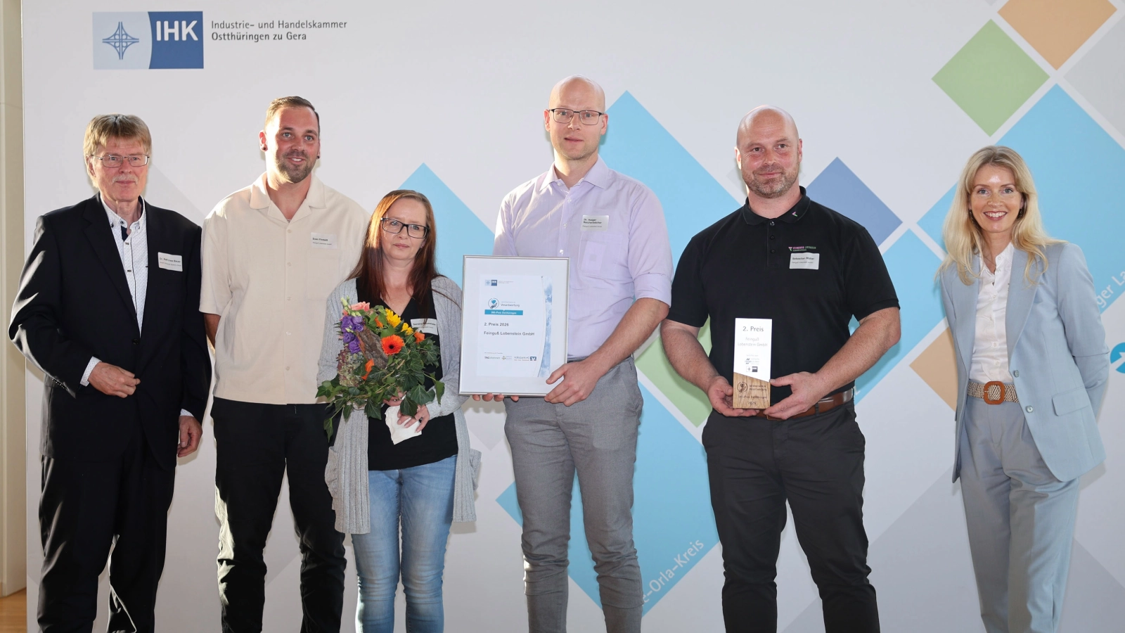 2. Preis: Feinguss Lobenstein GmbH   Der zweite Preis in Höhe von 2.000 Euro, gestiftet von der Stadtwerke Energie Jena-Pößneck GmbH, geht an Feinguss Lobenstein GmbH. Foto: IHK Gera