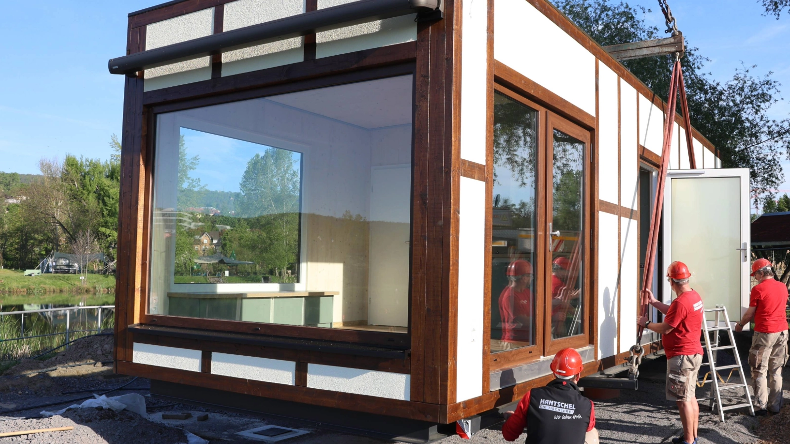 Aufbau vom Tiny House im Südbad