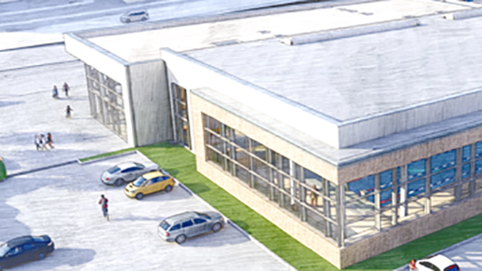 Visualisierung der neuen Sportschwimmhalle Lobeda-West