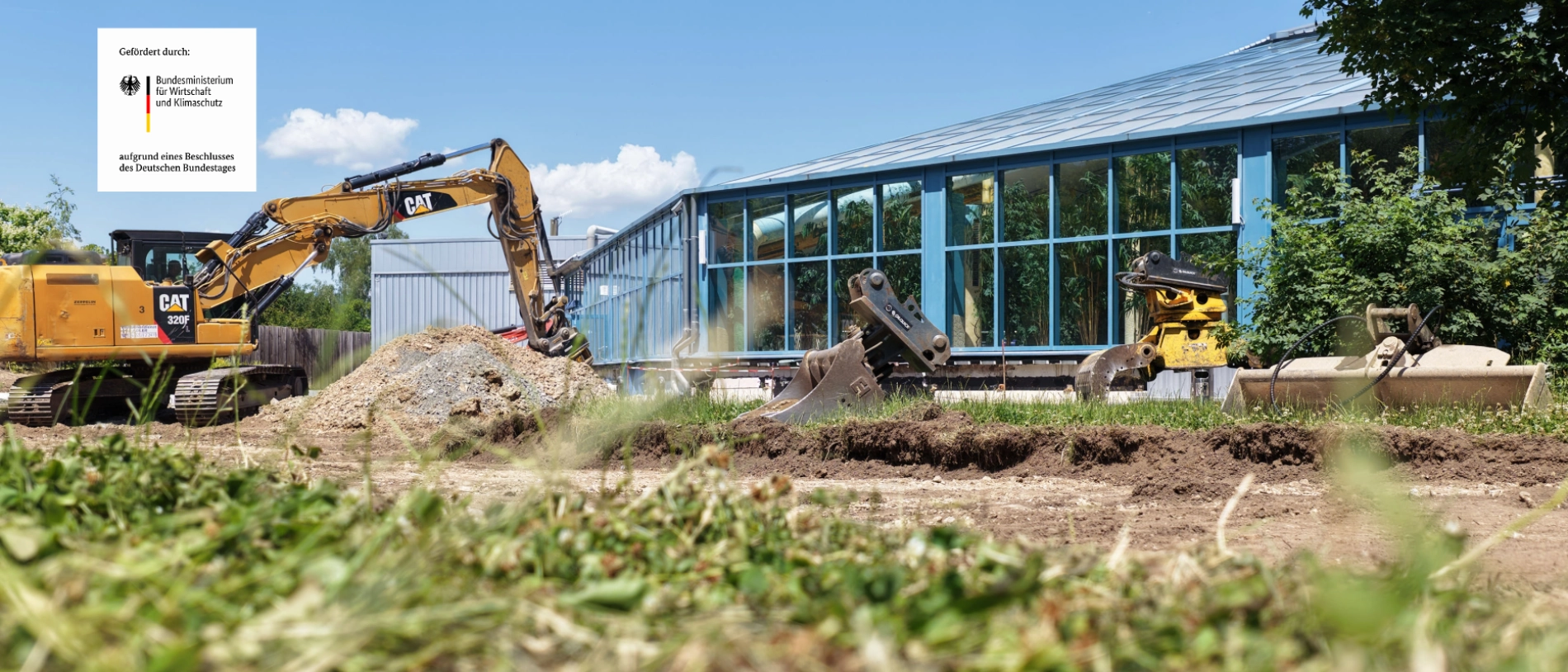Erdarbeiten im Zuge der Sanierung des Freizeitbads GalaxSea in Jena.