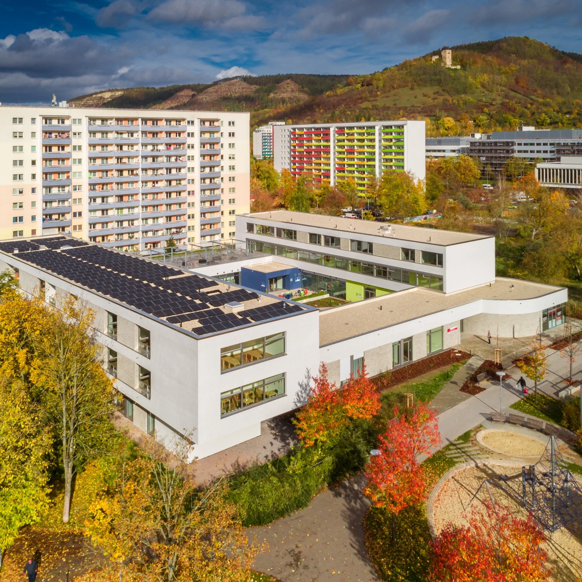 jenawohnen - Demenzzentrum - Vogelperspektive Blick Lobdeburg