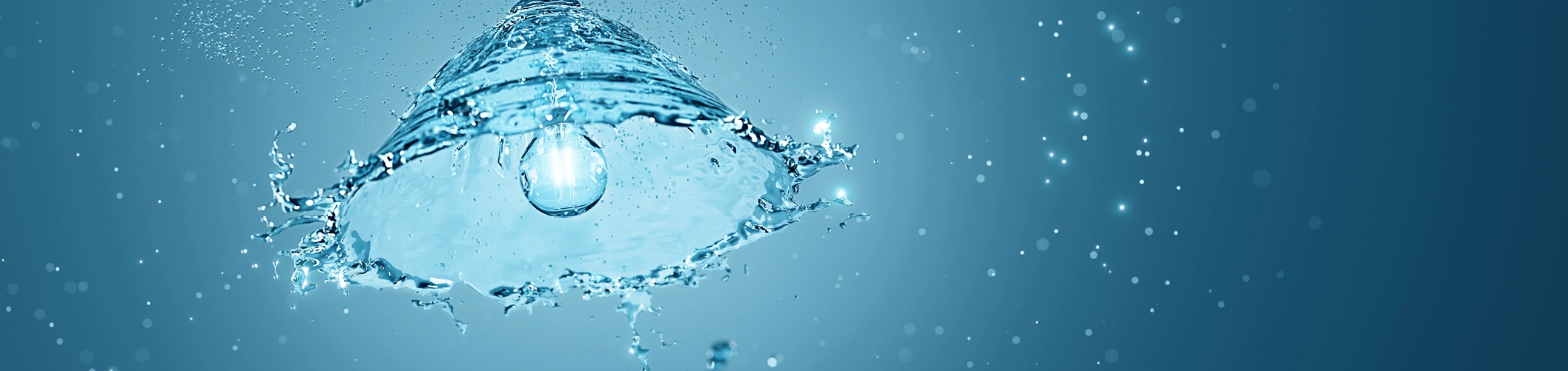 Lampe geformt durch Wasser 