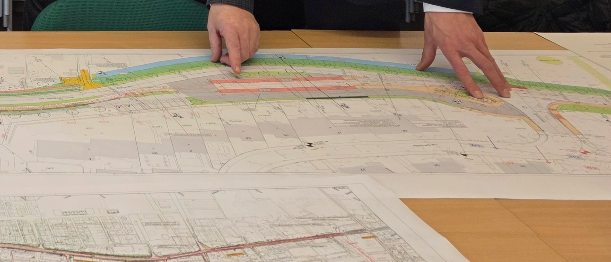 Blick auf Plan zum Ausbau der Naumburgerstraße. 