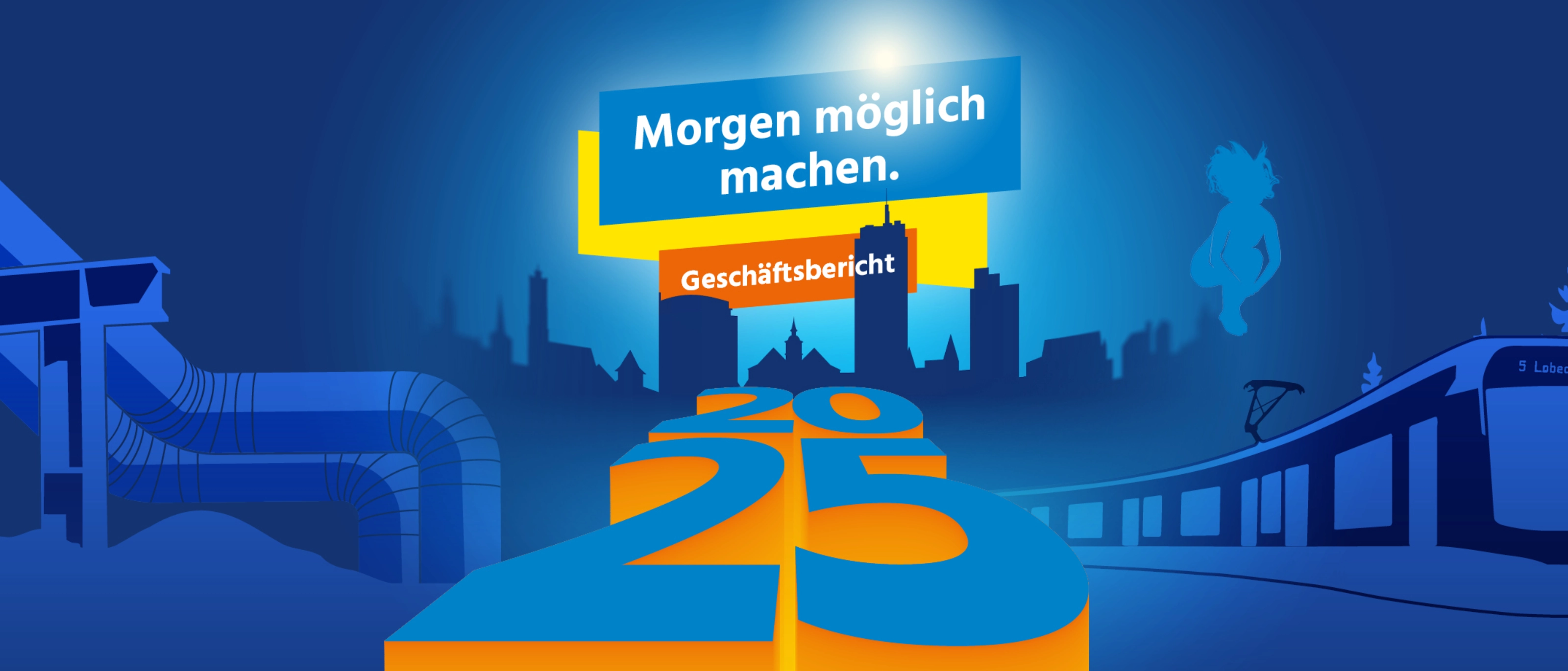 Grafik Header Geschäftsbericht 2025 der Stadtwerke Jena Gruppe