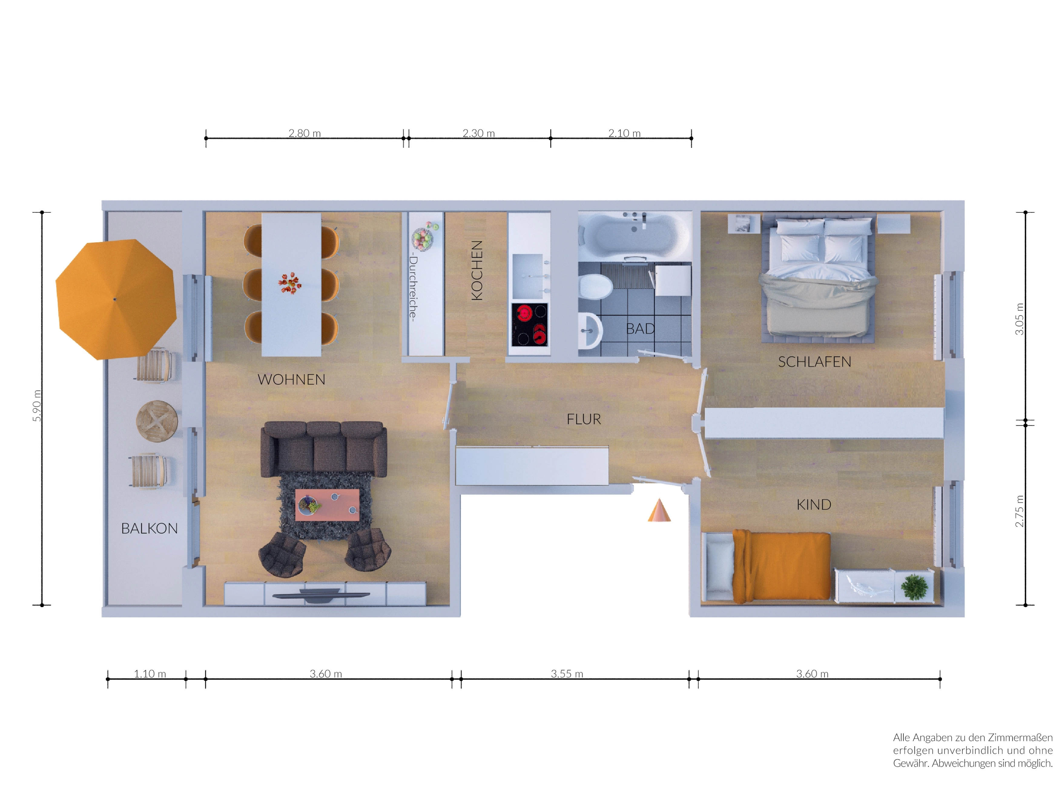Grundriss Freestyle-Wohnung Fregestraße 2 