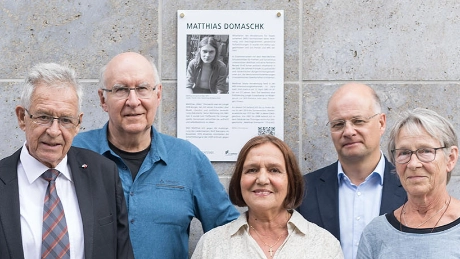 Gedenktafel Am Rähmen 3 erinnert an Matthias Domaschk