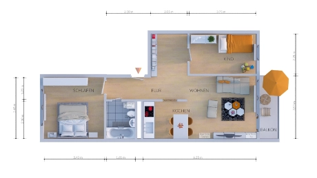 View of the countryside - 3-room apartment in Blankenhain with balcony