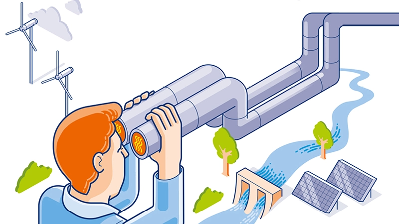 Illustration Fernwärme Zukunft
