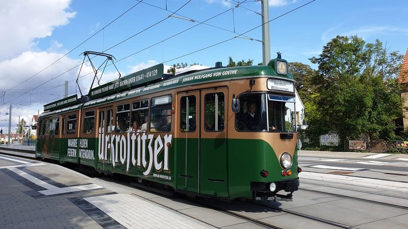 Die Ur-Krostitzer Partybahn im Stadtgebiet Jena.