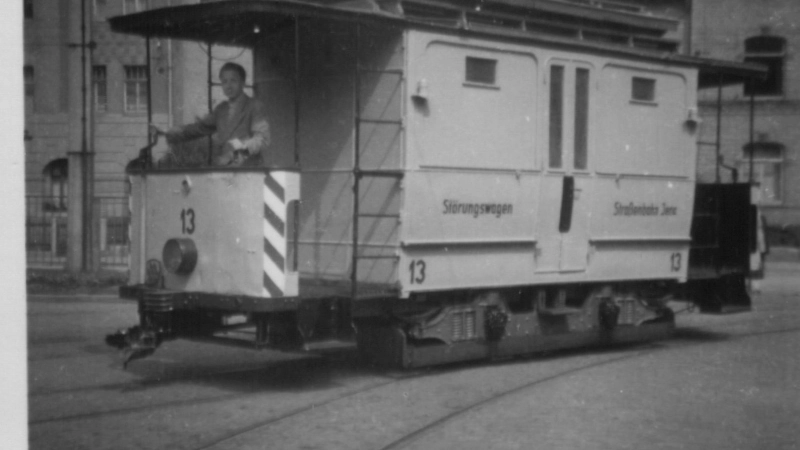 Triebwagen 13 als Arbeitswagen im Jahr 1934.