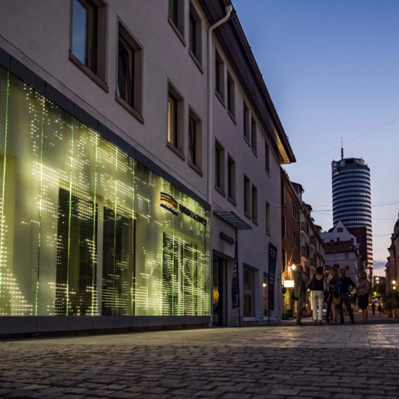 SWJ-Kundencenter in der abendlichen Dämmerung
